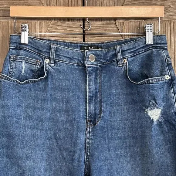 Ted Baker Womens Blue Denim Jeans Size 30 Relaxed Fit High Rise - Picture 2 of 5